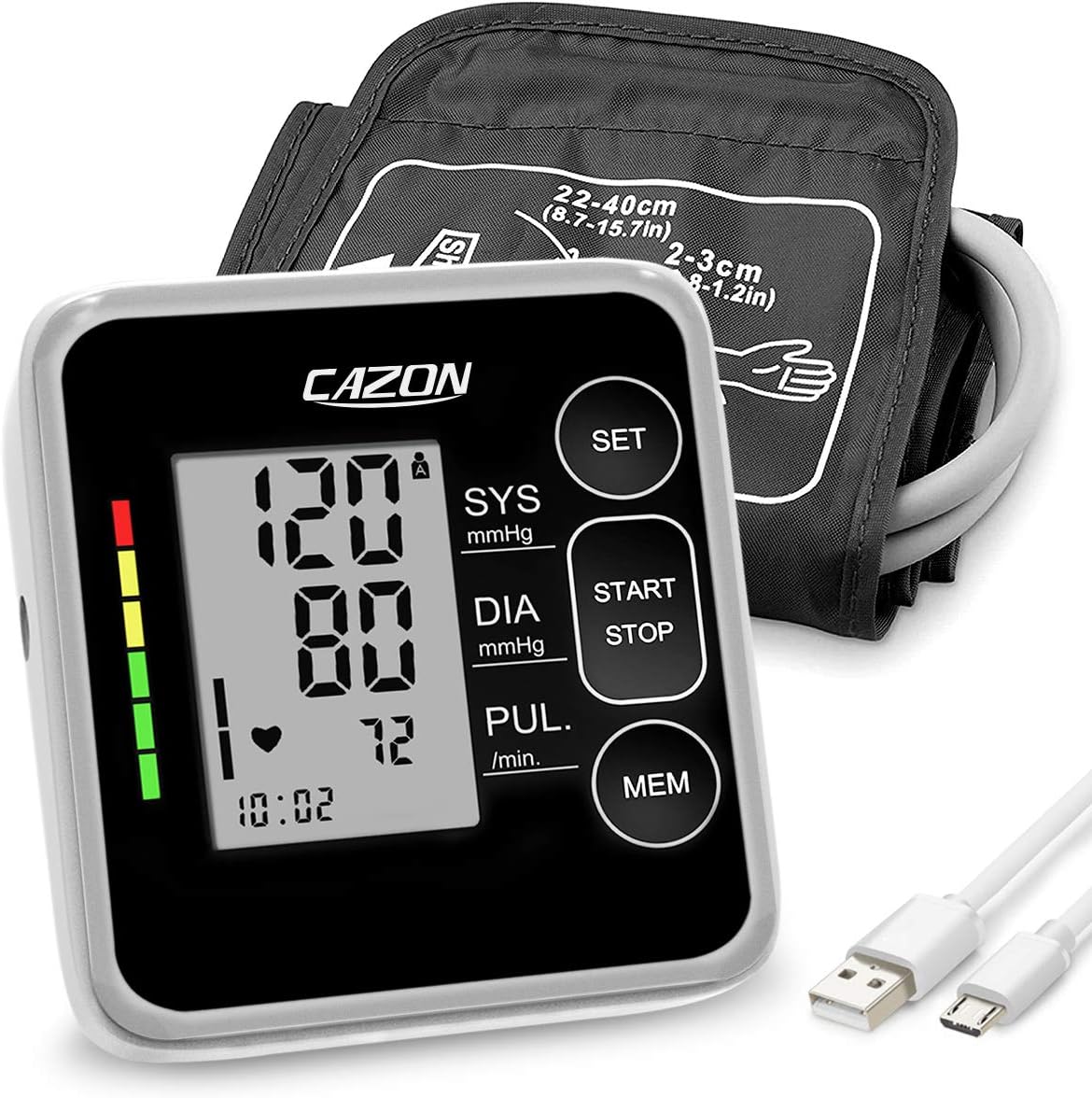 CAZON Digital Upper Arm Blood Pressure Monitor with Large Cuff