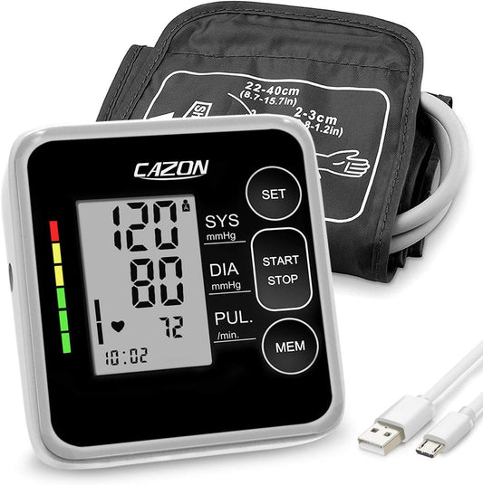 CAZON Digital Upper Arm Blood Pressure Monitor with Large Cuff