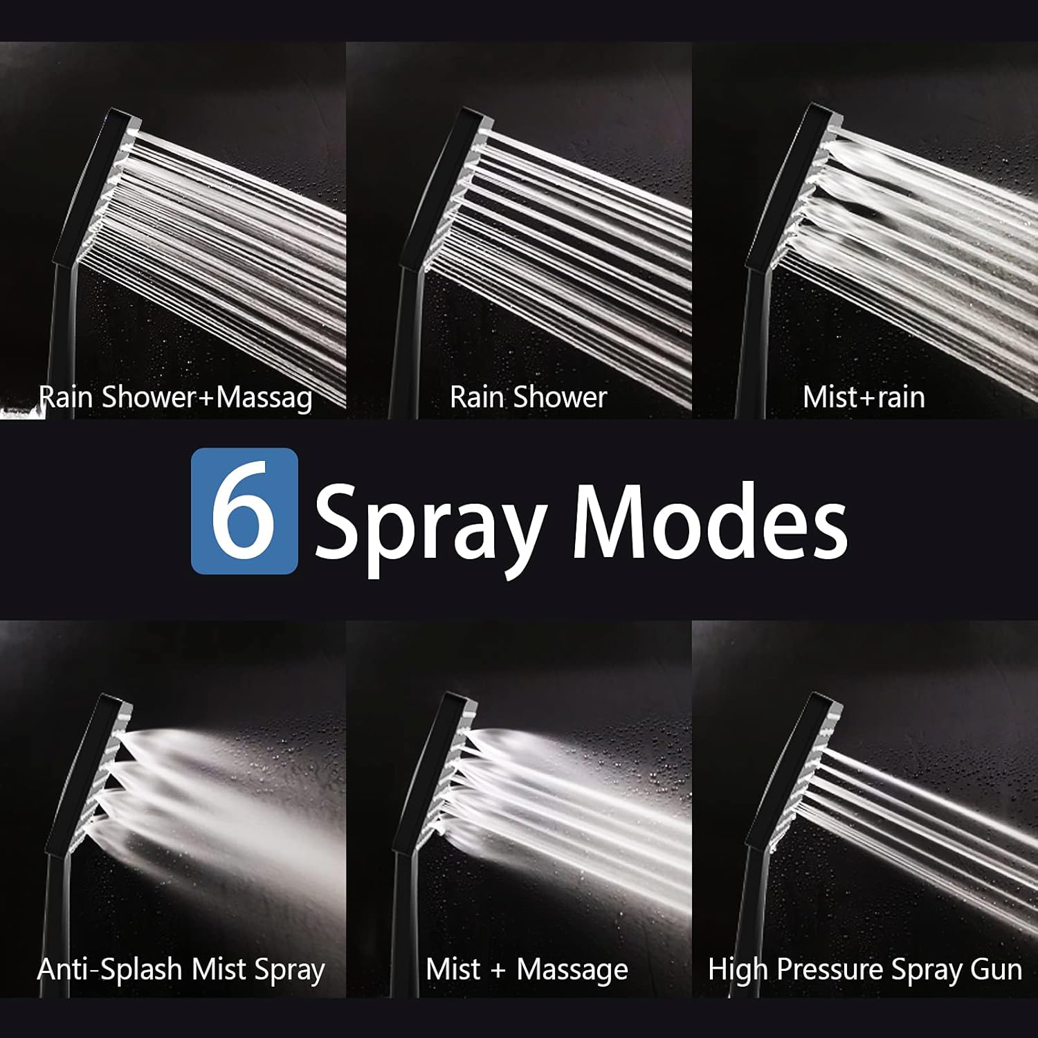 HOMVIVA High Pressure Handheld Shower Head with 6 Spray Modes