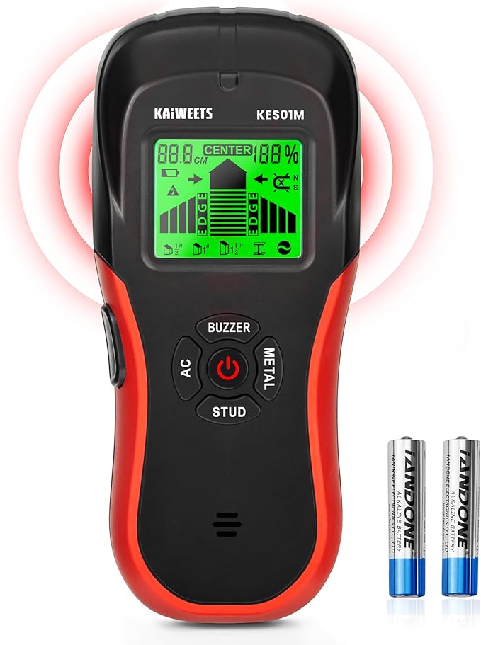 KAIWEETS KES01M 6-in-1 Wall Scanner: Multi-functional Stud, Metal, AC Wire Detector