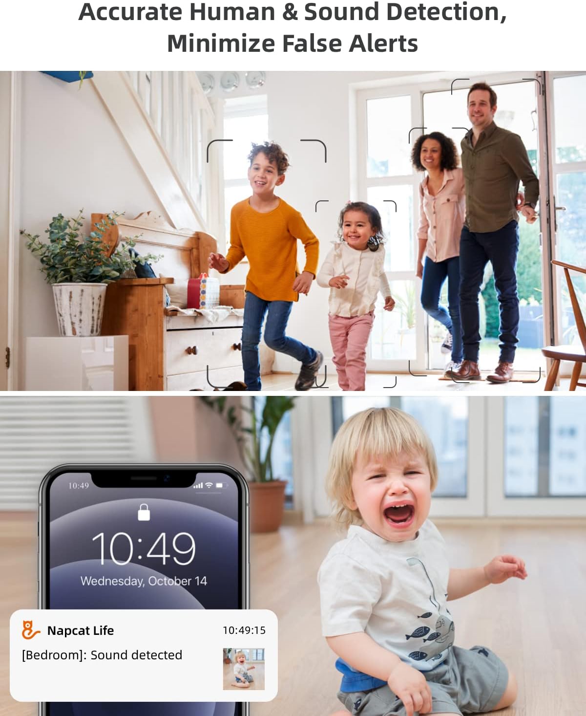 NAPCAT 4MP Indoor Security Camera with Pan Tilt AI Tracking