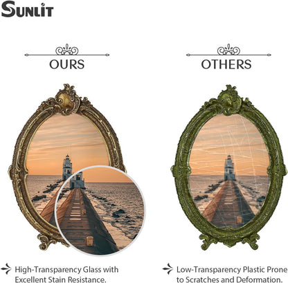 Sunlit Vintage Oval Picture Frame 5x7 Bronze, Brushed Finish