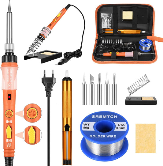 SREMTCH Upgraded Soldering Iron Kit with ON/OFF Switch & Adjustable Temperature