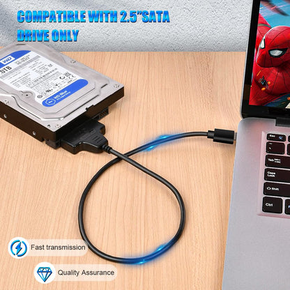 Ainiv USB 3.0 to SATA Adapter Cable for 2.5" SSD HDD Drives 50cm