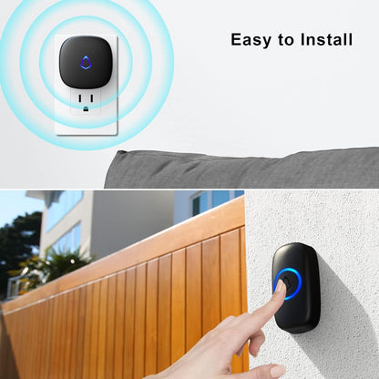 SECRUI Waterproof Wireless Doorbell with 58 Chimes, 1000ft Range