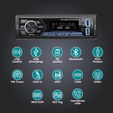 Caliber 1DIN Bluetooth Car Radio with DAB+ and USB