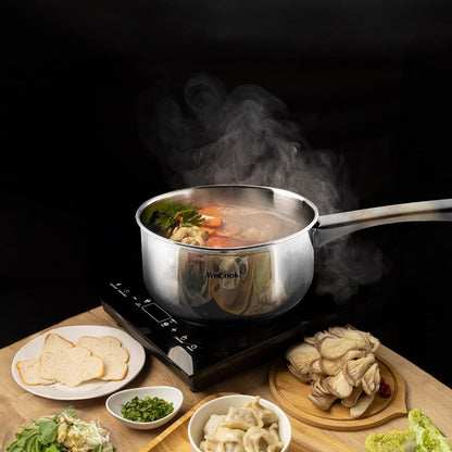 WECOOK! 12 cm Pro Stainless Steel Saucepan – 700 ml, Matte Finish