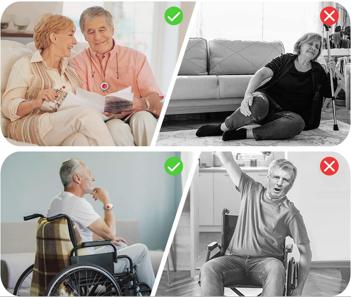 Aufachieve Wireless Senior Person Emergency Alarm Bracelet System