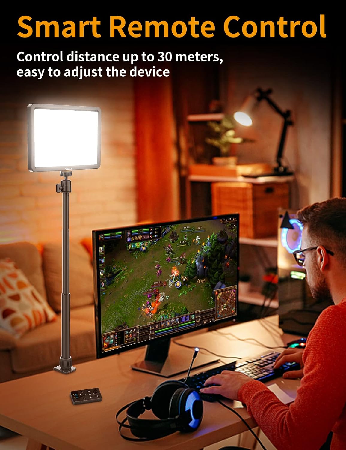 PICTRON VIJIM K20 11" Desk Mount LED Key Light Panel 2500K-9000K Bi-Color with Remote