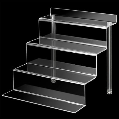 12‑inch Clear Acrylic 4‑Tier Display Stand with Removable Step