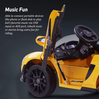 Baybee McLaren Ride-On Car – Royal Yellow Dual Battery