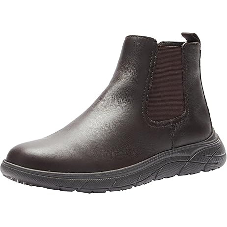 Stylish Black Leather Chelsea Boots Georgia GB00085 Mid-Calf Slip-On Design