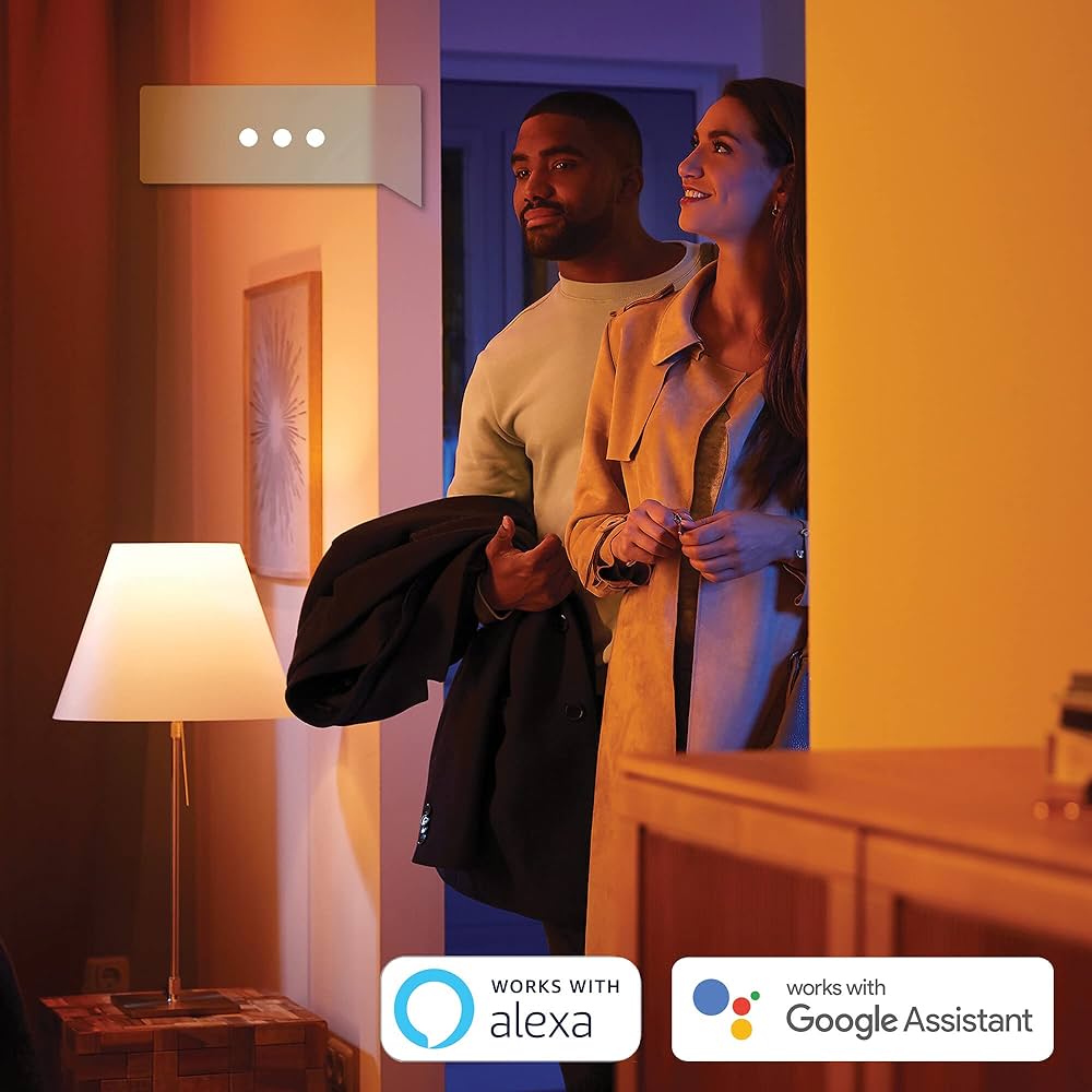 Philips Hue 4-Spot White Ambiance Smart LED Kit, Dimmable, App Control