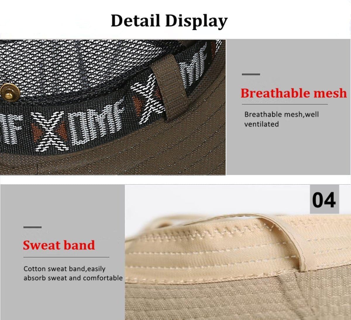 Outdoor Hunting Wide Brim Summer Hat Adjustable Packable Breathable Polyester UPF 50 Protection