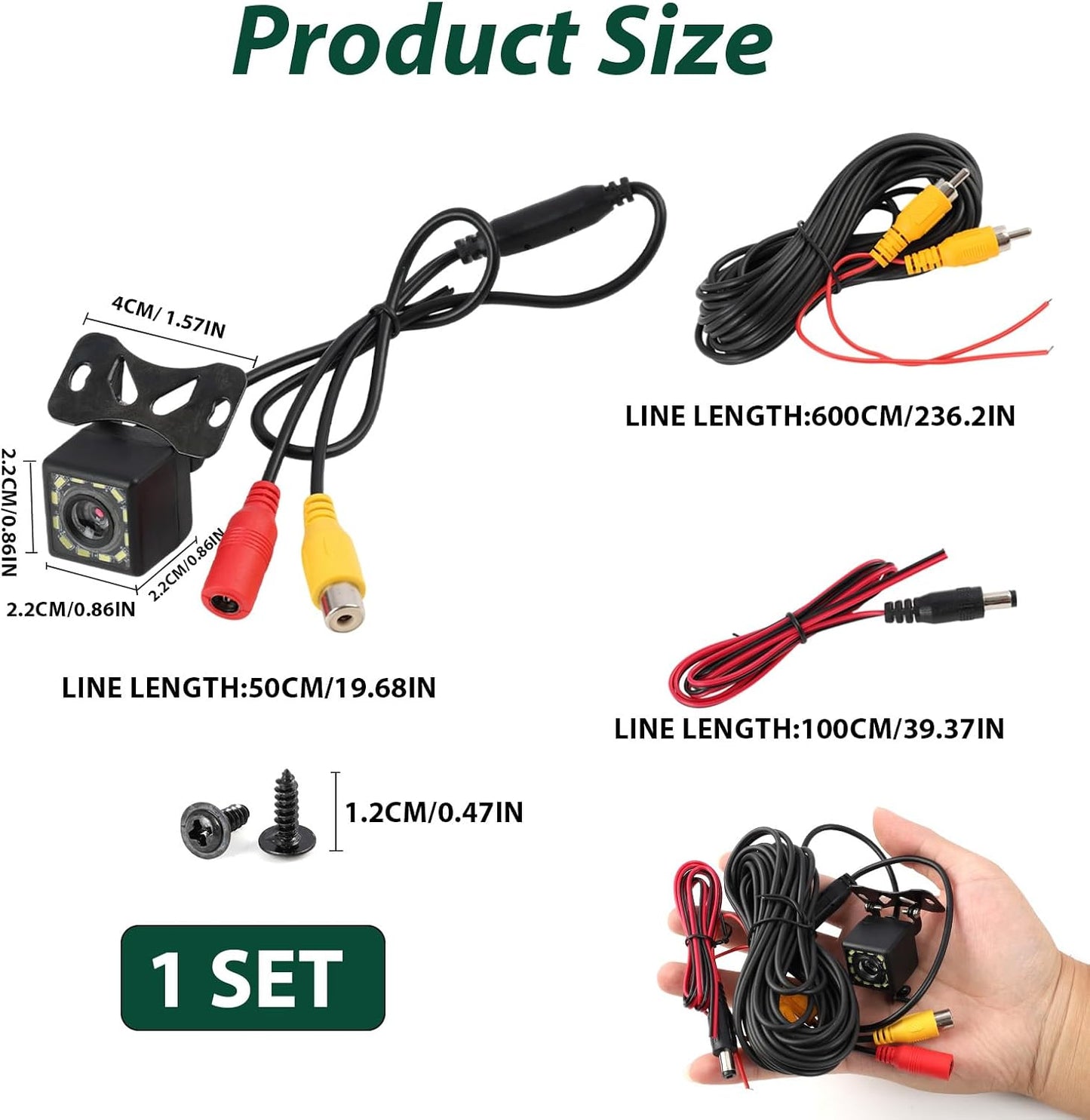 Tuwonwa SHEXIANGTOU-07 Car Backup Camera 12-LED