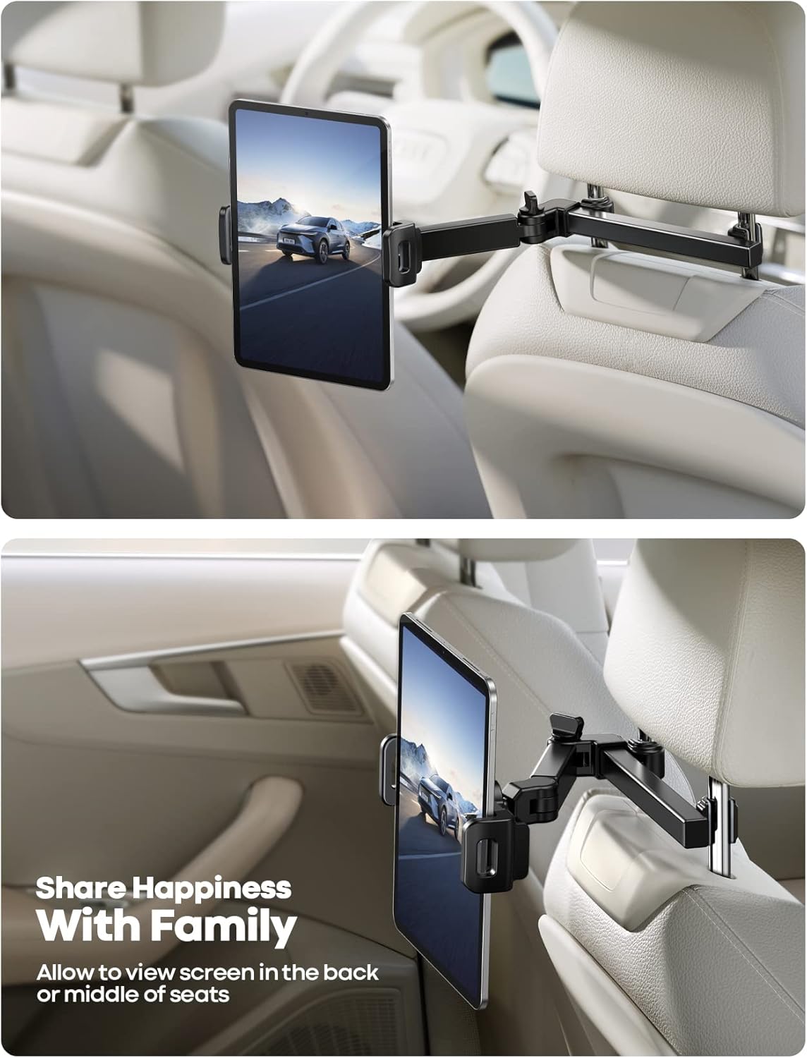 Lamicall Car Headrest Tablet Holder Extension Arm 4.7‑11" Tablet