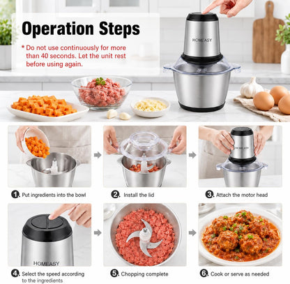 HOMEASY ALW-FC38 Electric Food Chopper 2L 350W