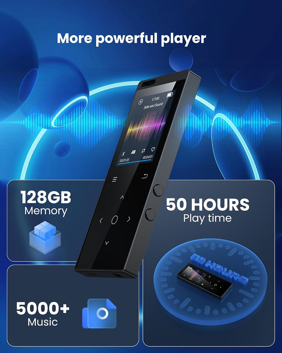 DODOSOUL M800-128G 128GB MP3 Player Black