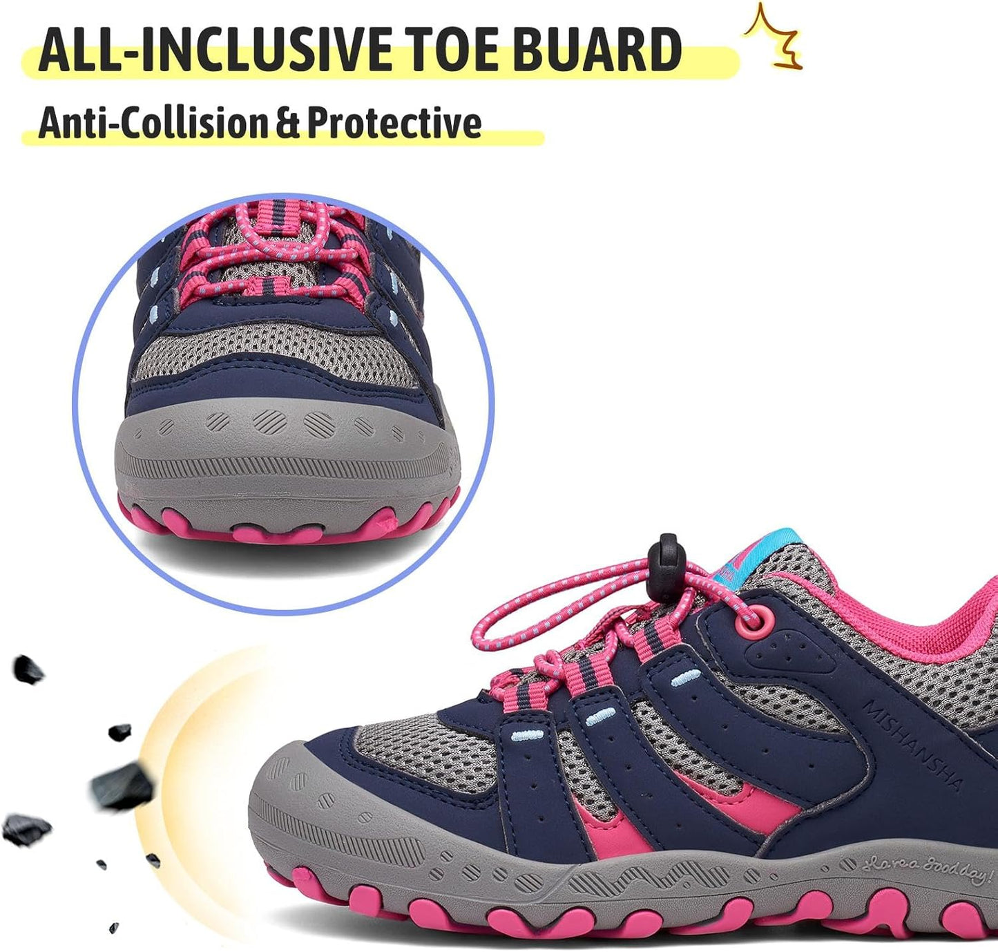 Mishansha Kids Water-Resistant Anti-Collision Hiking Boots for Active Toddlers
