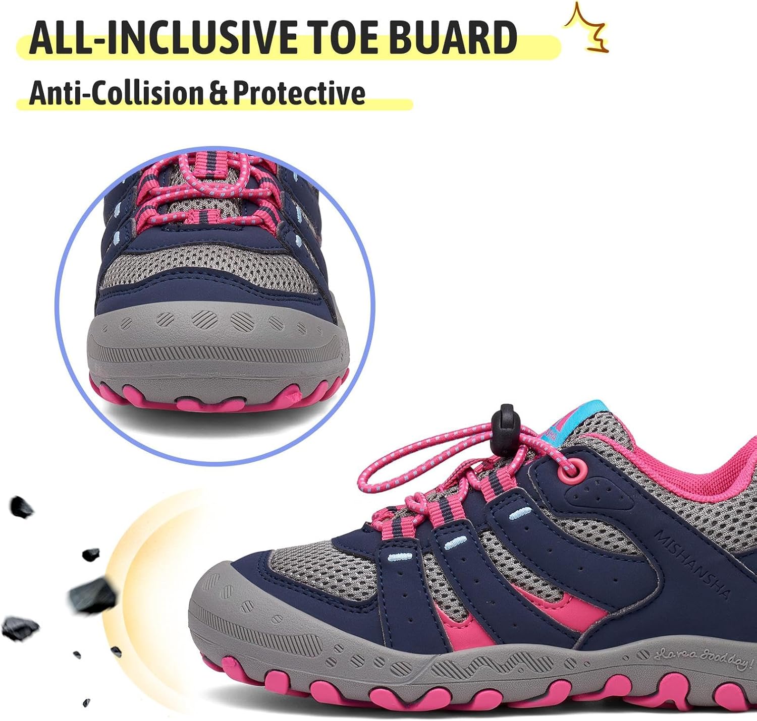 Mishansha Kids Water-Resistant Anti-Collision Hiking Boots for Active Toddlers
