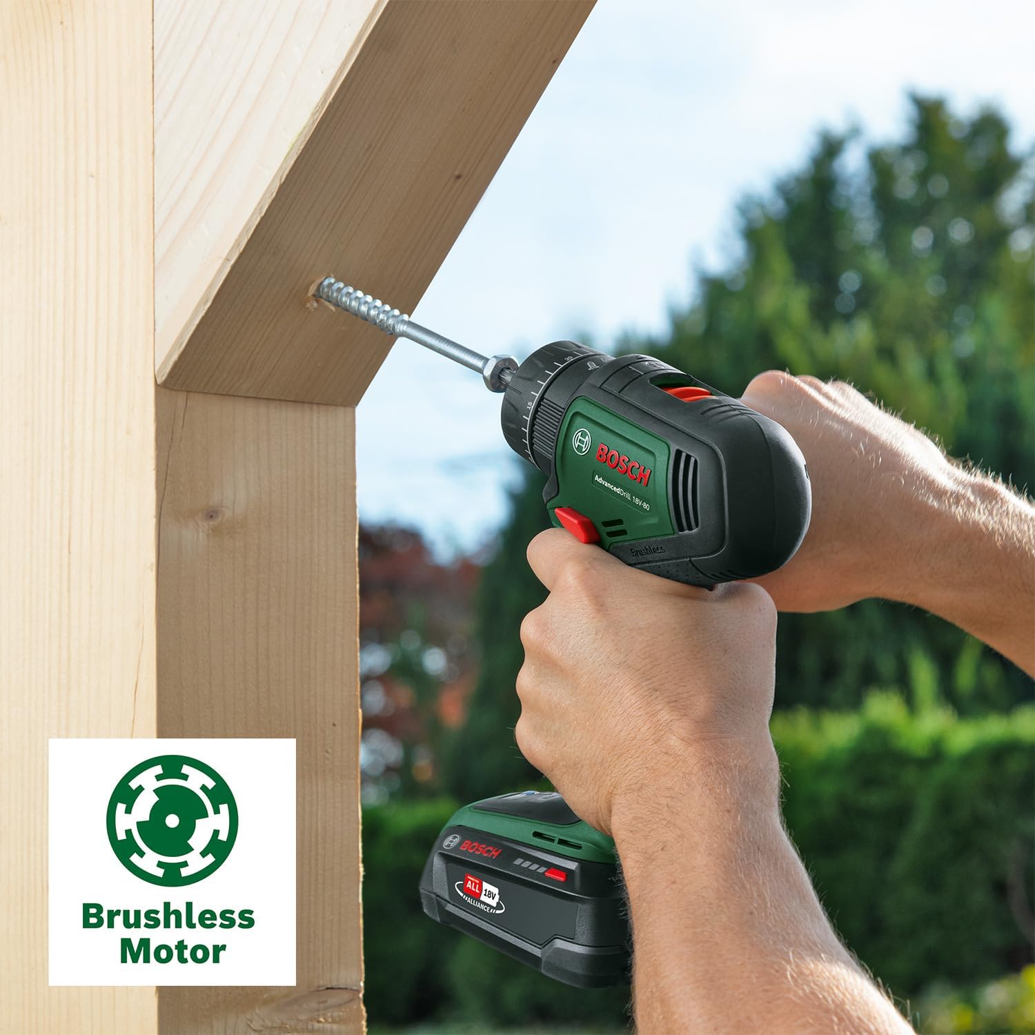 Bosch AdvancedImpact 18V-80 QuickSnap Cordless Hammer Drill with 82Nm Torque and Brushless Motor