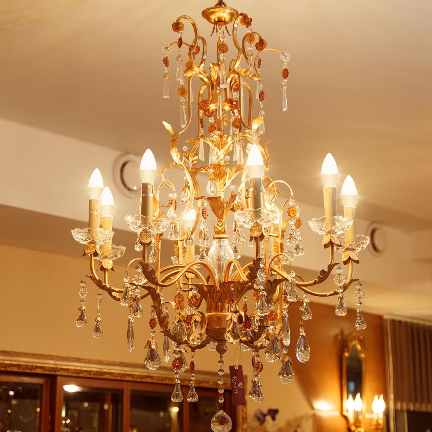 Ddlisu C37 E14 LED Candle Light Bulbs 5W 2700K 6 Pack