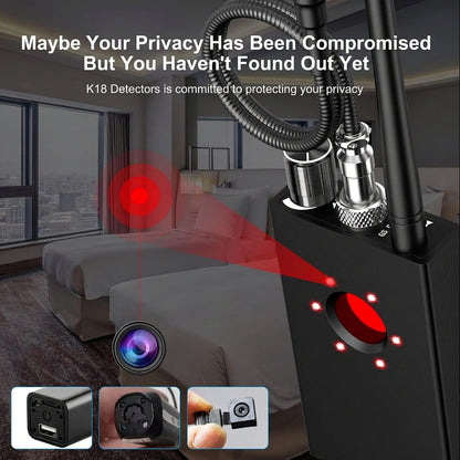 Menborn Anti Spy Hidden Camera and RF Bug Detector Black
