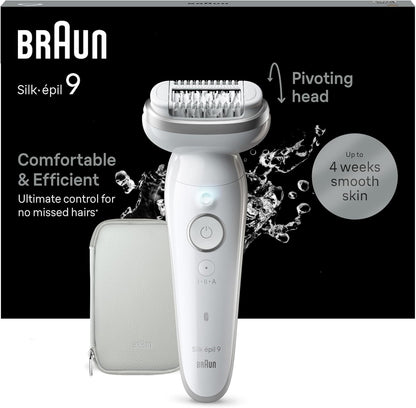 Braun Silk‑épil 9 Wireless Wet‑Dry Epilator with 40 MicroGrip Tweezers