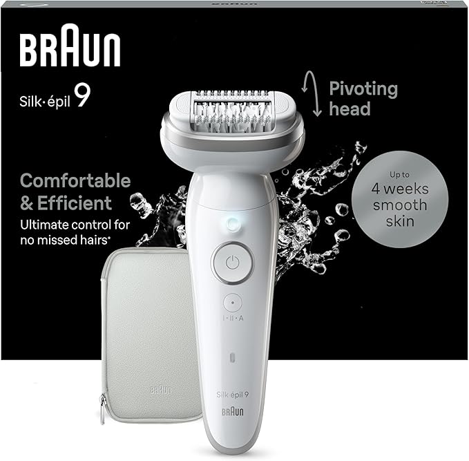 Braun Silk‑épil 9 Wireless Wet‑Dry Epilator with 40 MicroGrip Tweezers