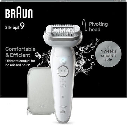 Braun Silk‑épil 9 Wireless Wet‑Dry Epilator with 40 MicroGrip Tweezers