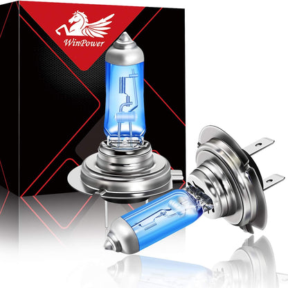 WinPower H7 100W Halogen Headlight Bulbs 4300K Super Bright Xenon Warm White 12V Car Motorcycle Fog Light, 2 Pieces