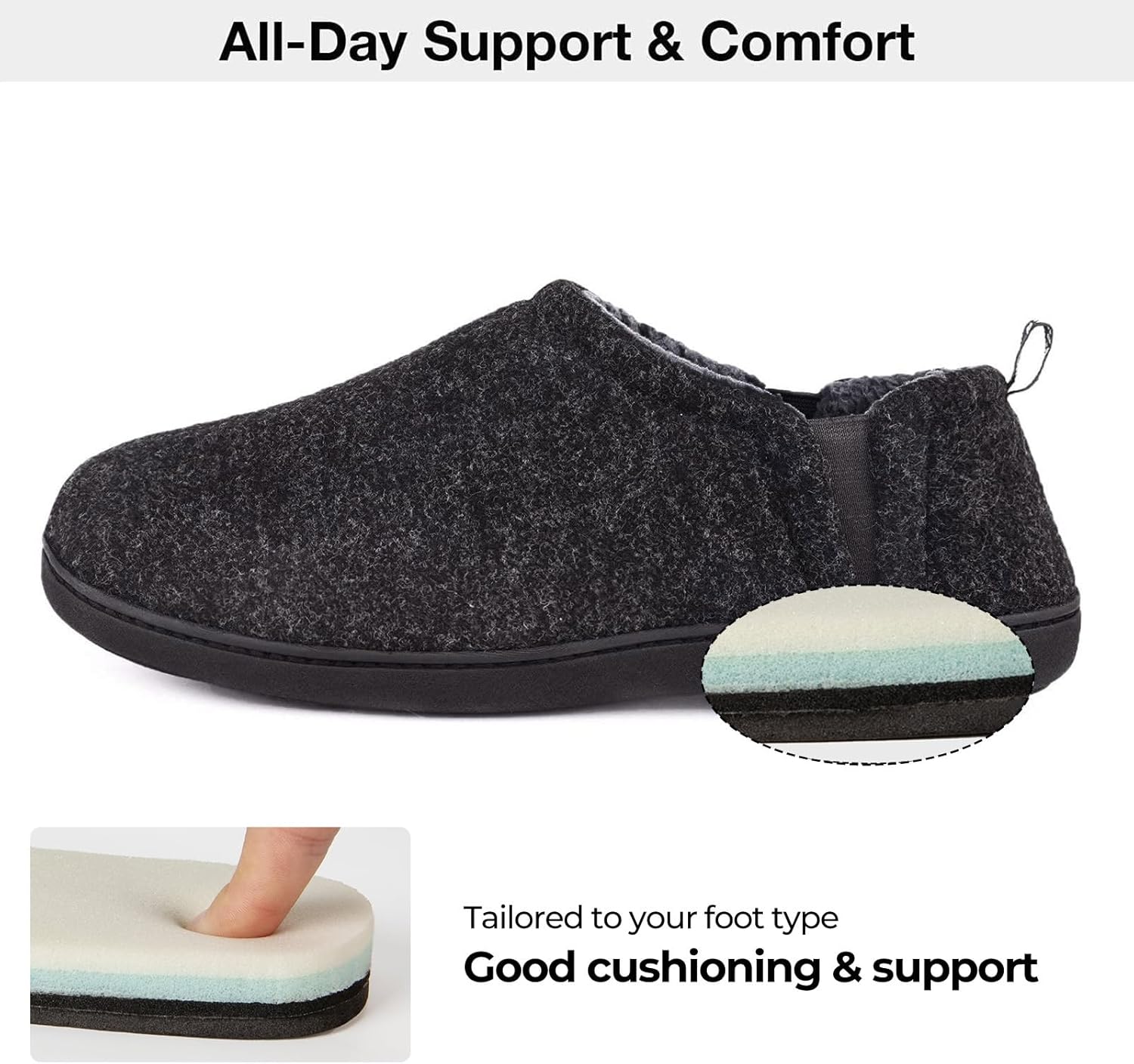 Snug Leaves Men's Faux Wool Slippers – Warm Elastic House Shoes