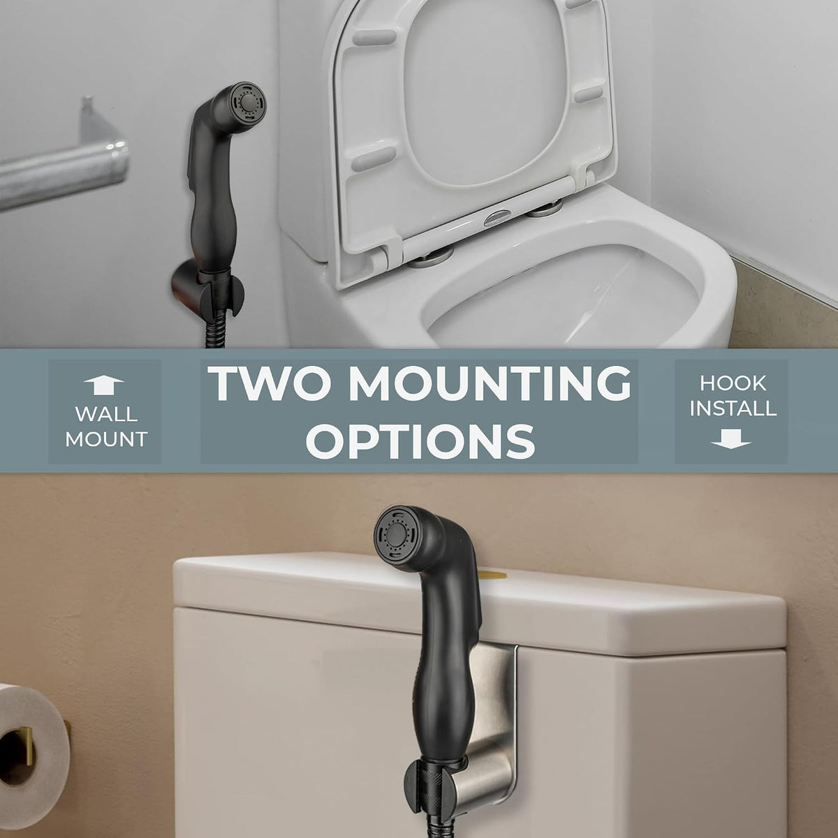 Xcel Home Portable Brass Bidet Sprayer Kit Black