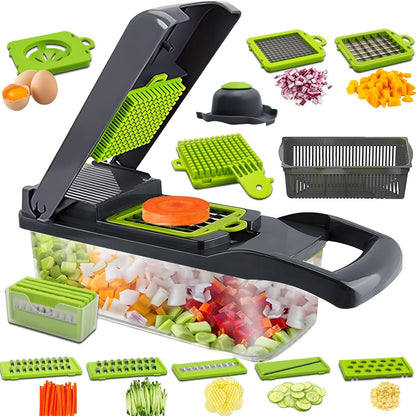 Toskope 14-in-1 Multifunctional Vegetable Chopper Mandoline Grayish Green