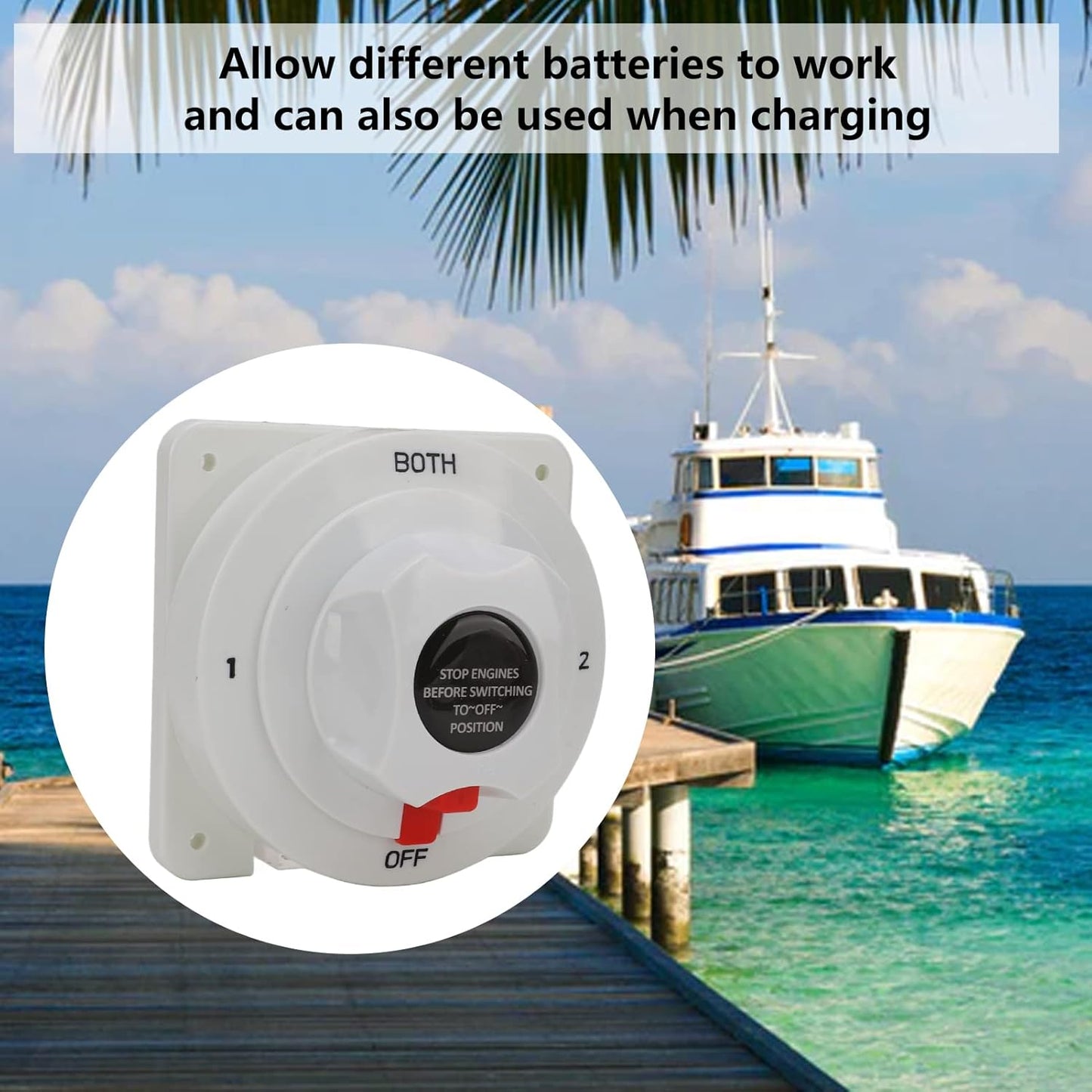 Dual Battery Selector Switch 6-32V 300A for Marine, RV, Truck