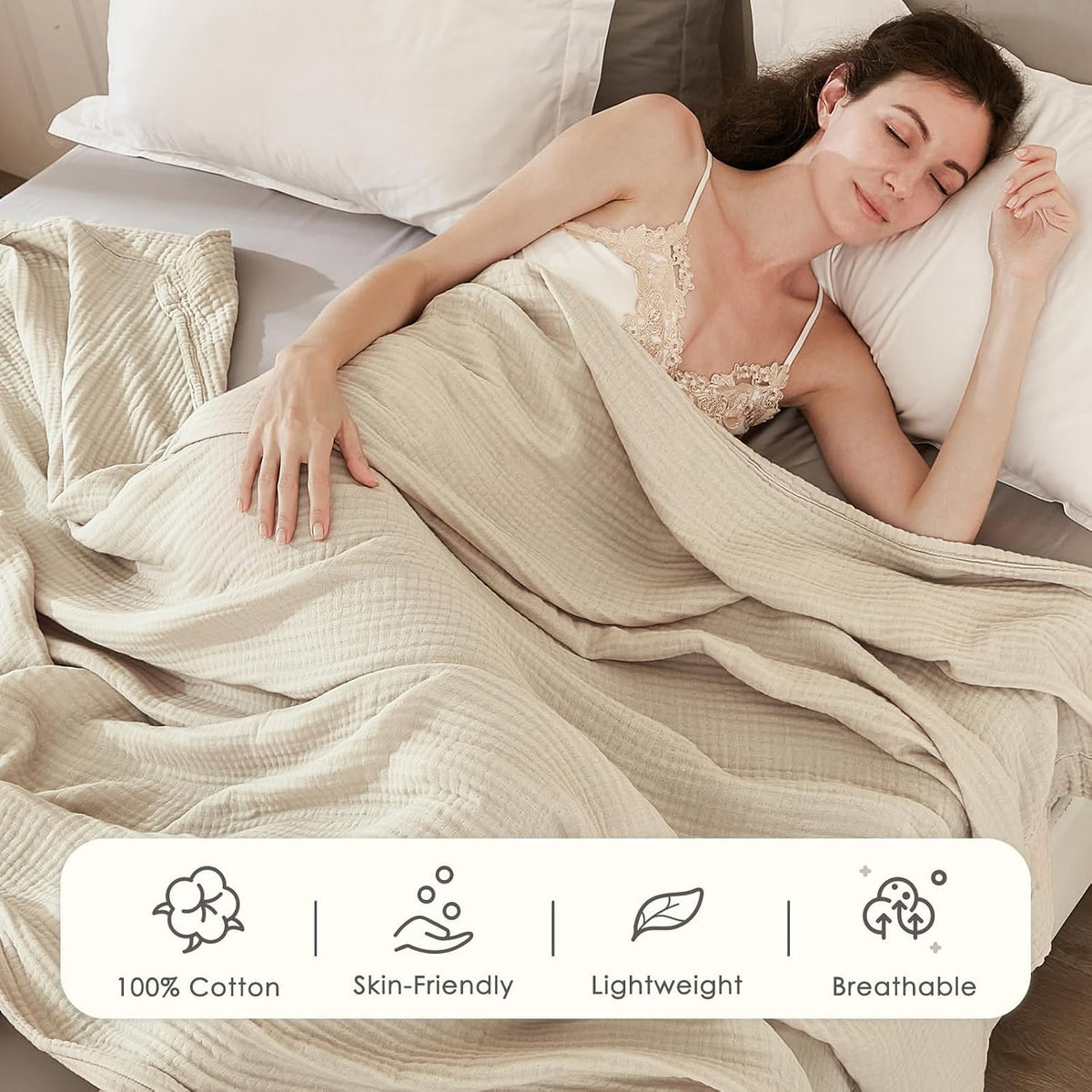 EMME Muslin Cotton Throw Blanket