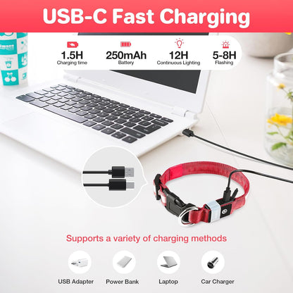 MASBRILL Rechargeable Security LED Pet Collar