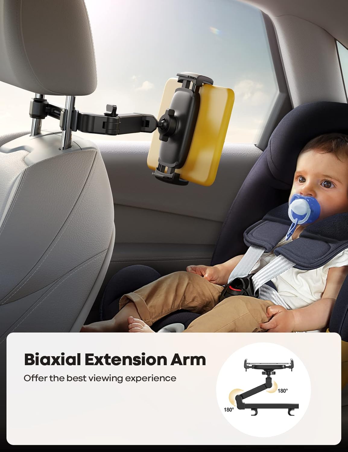Lamicall Car Headrest Tablet Holder Extension Arm 4.7‑11" Tablet