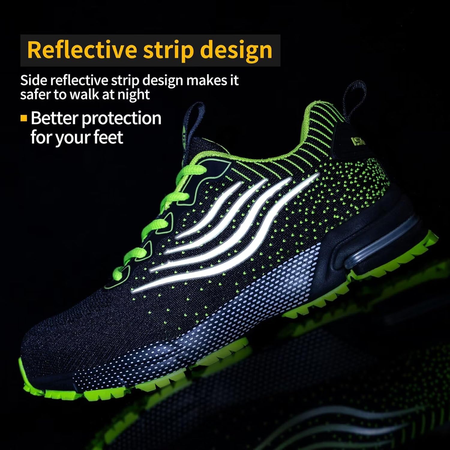 CYKYGGO Lightweight Steel Toe Safety Shoes for Men and Women