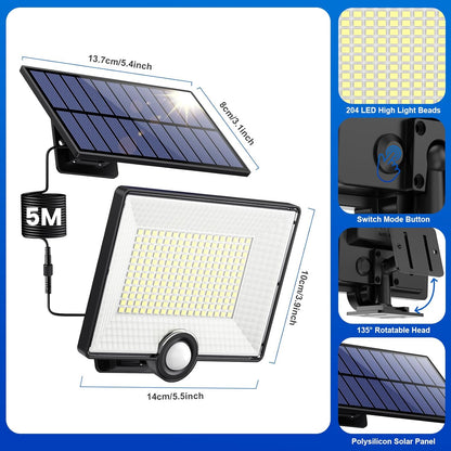 Pxwaxpy 204 LED Solar Spotlight with Motion Sensor Waterproof Light