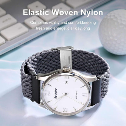Ayadoo Unisex Nylon Braided Quick Release Watch Band