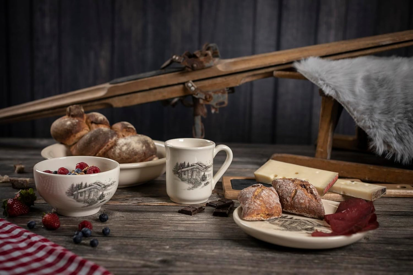 Handcrafted Swiss KUHN RIKON Chalet Ceramic Plate 21 cm