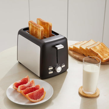 Amazon Basics 2 Slice Toaster 800W Black & Silver