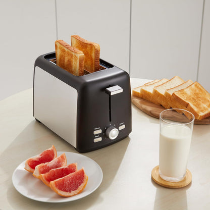 Amazon Basics 2 Slice Toaster 800W Black & Silver