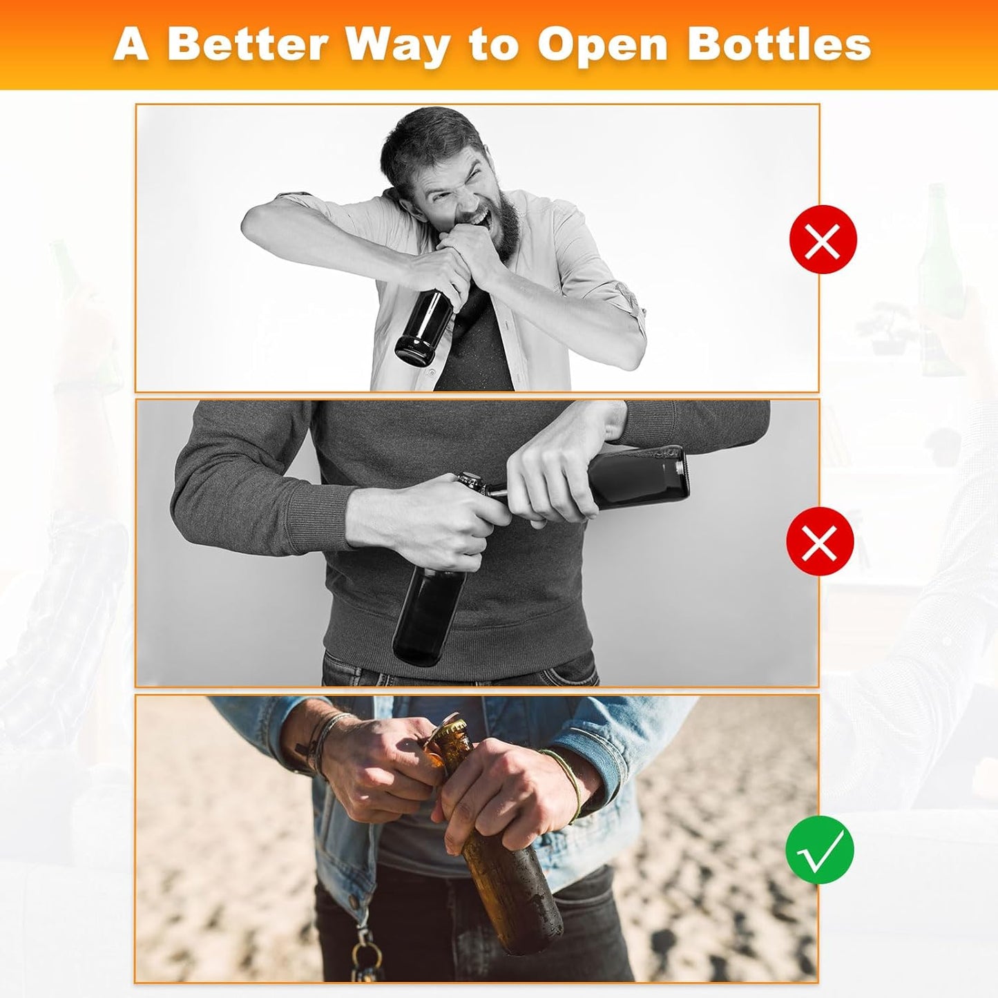 HARFINGTON Stainless Steel Bottle Opener with Wooden Grip – 30 Pack