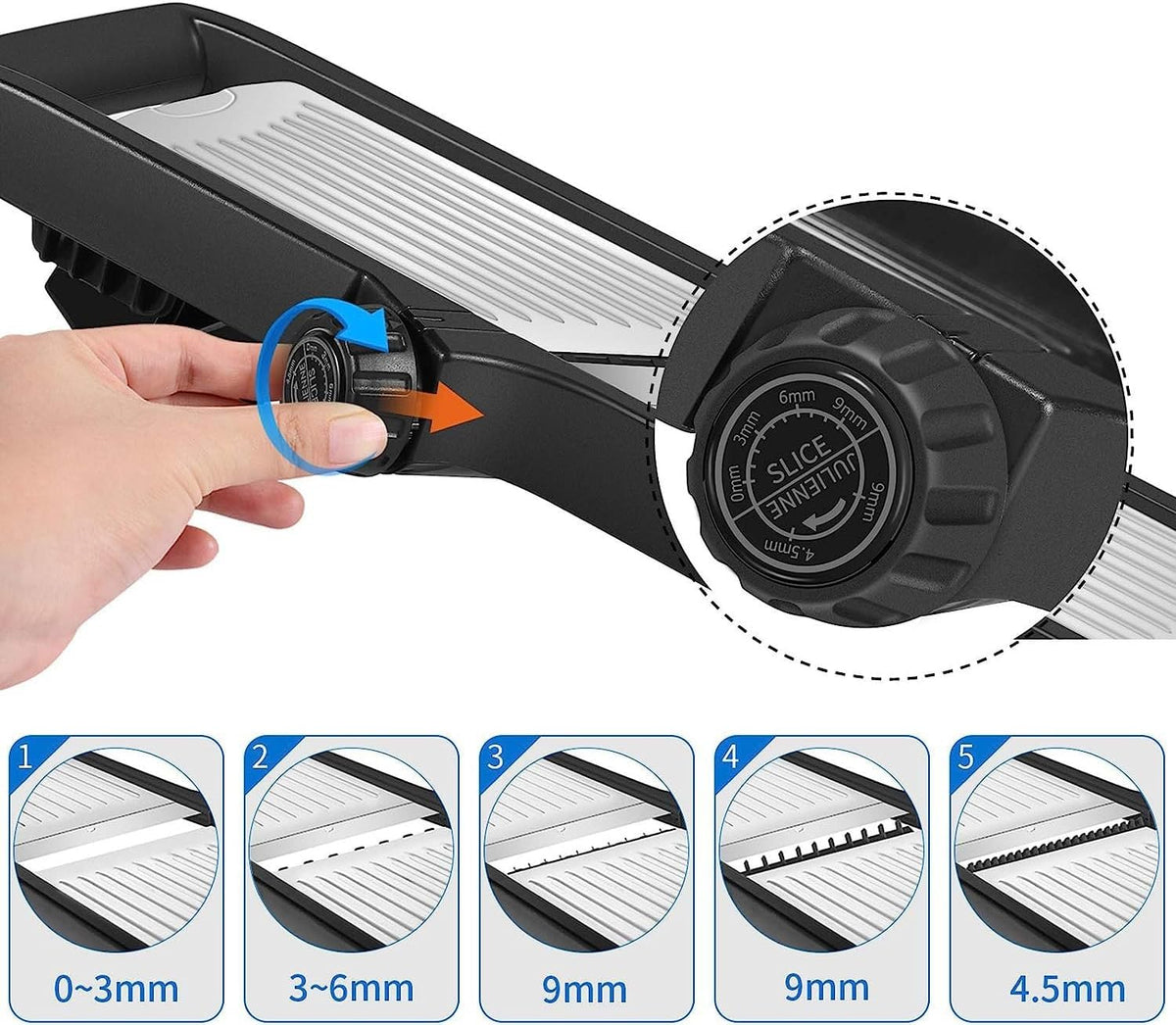 MILcea W1025-1 Mandoline Slicer Black