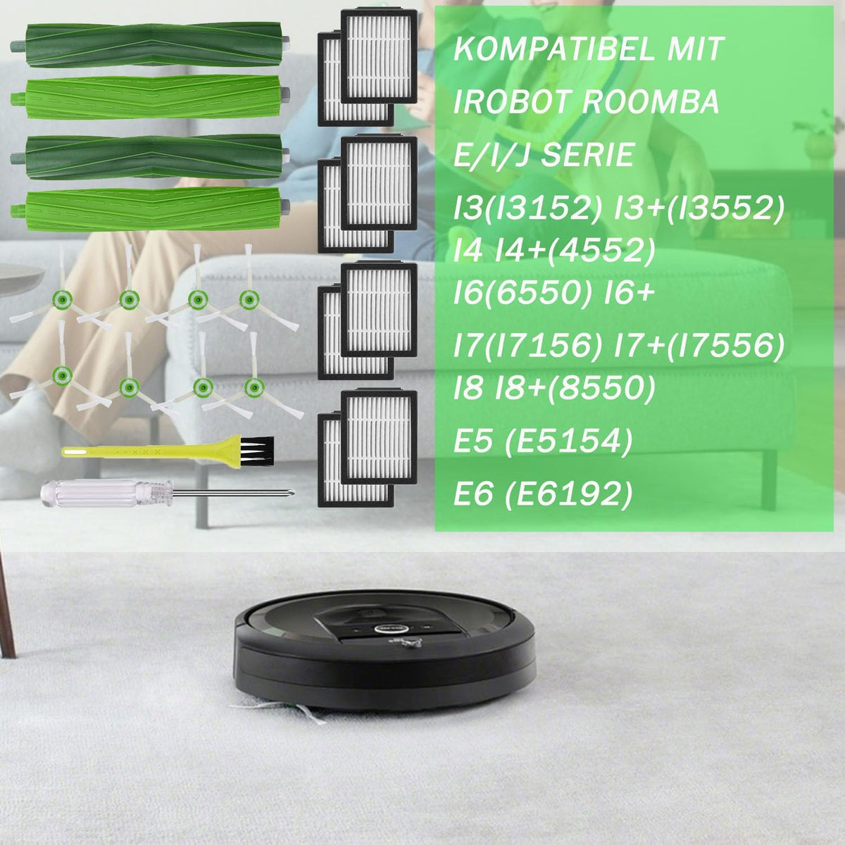 Asdazrxy Vacuum Cleaner Replacement Parts for iRobot Roomba i & E Series 22-Pack