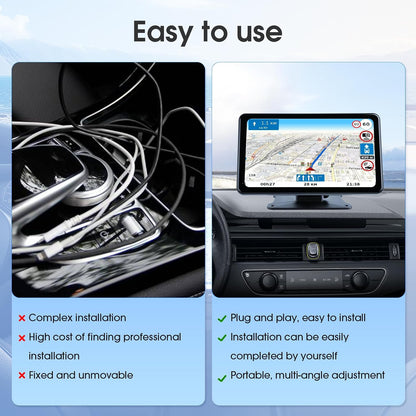 Haudio 7 Inch Wireless Portable Carplay Screen with 1080P Backup Camera Bluetooth
