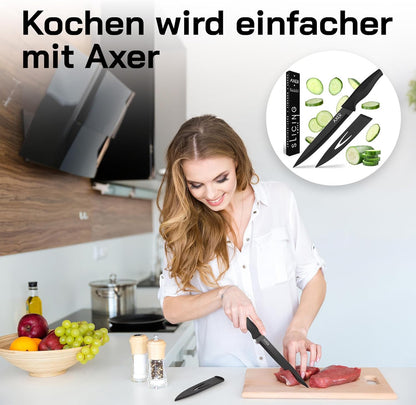 Axer 20cm Professional Black Kitchen Knife – Precision Cutting Tool