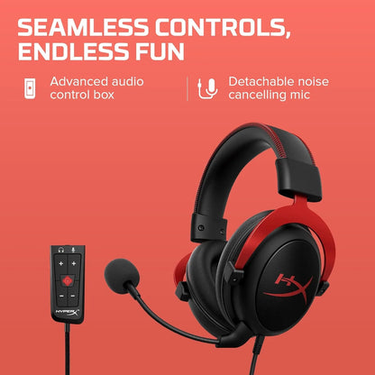 HyperX Cloud II Gaming Headset – 7.1 Surround Sound Red - Gomix Brands Outlet